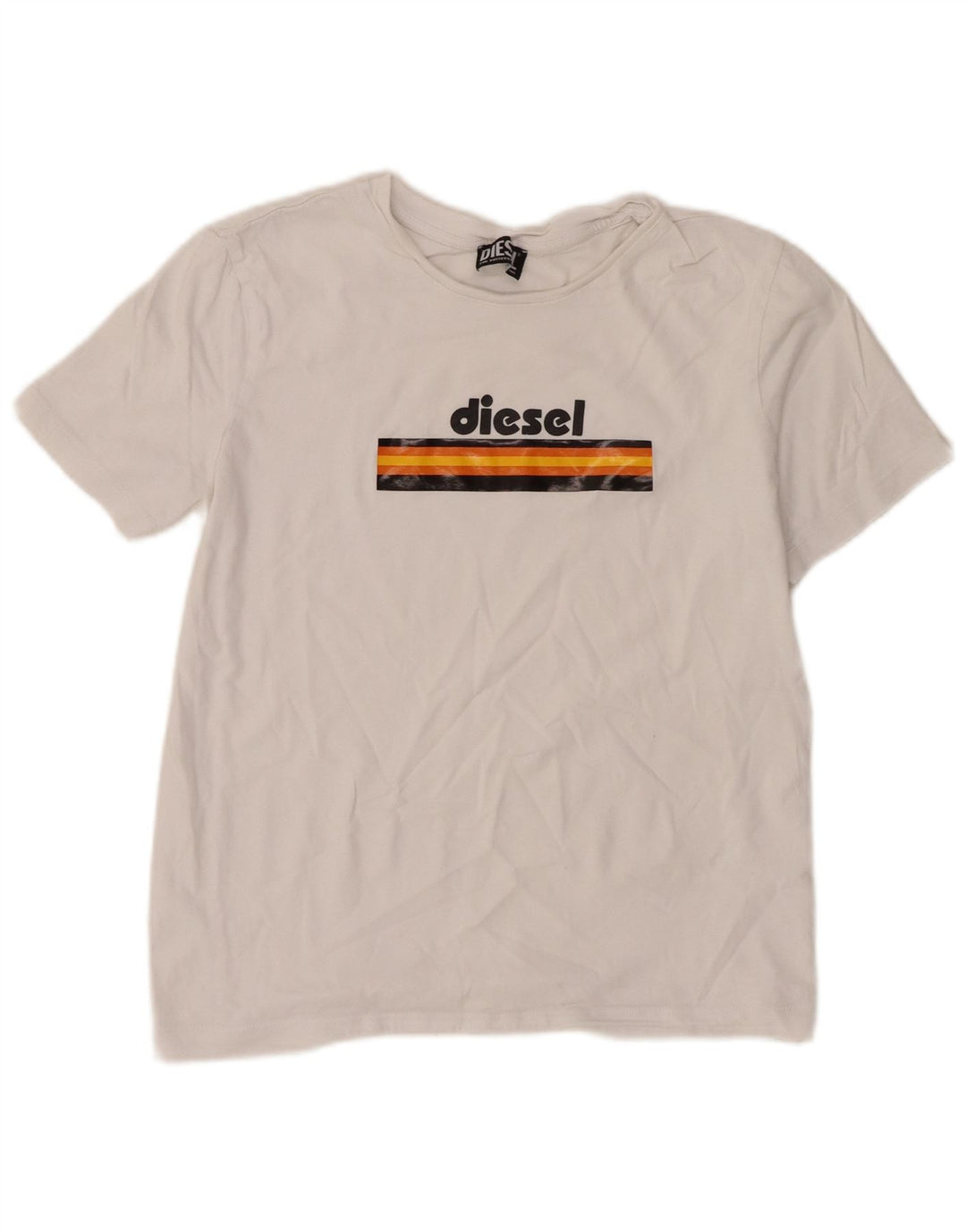 Diesel Dame Grafisk T-Shirt Top UK 14 Large White