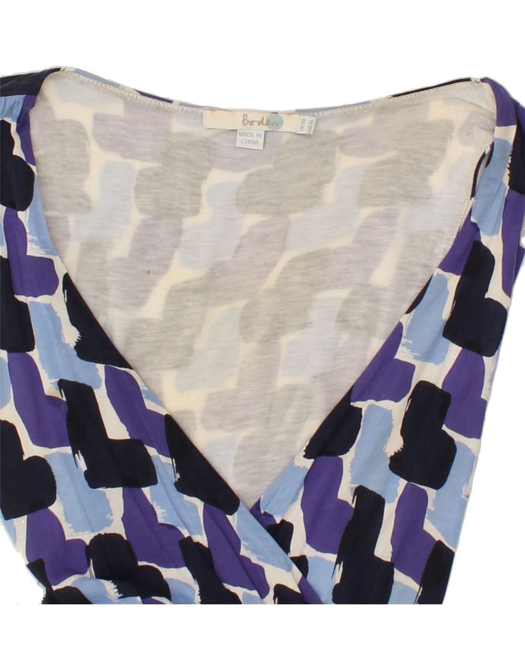 BODEN Womens Sleeveless Basic Dress UK 10 Small Blue Colourblock Lyocell Vintage Boden and Second-Hand Boden from Messina Hembry 