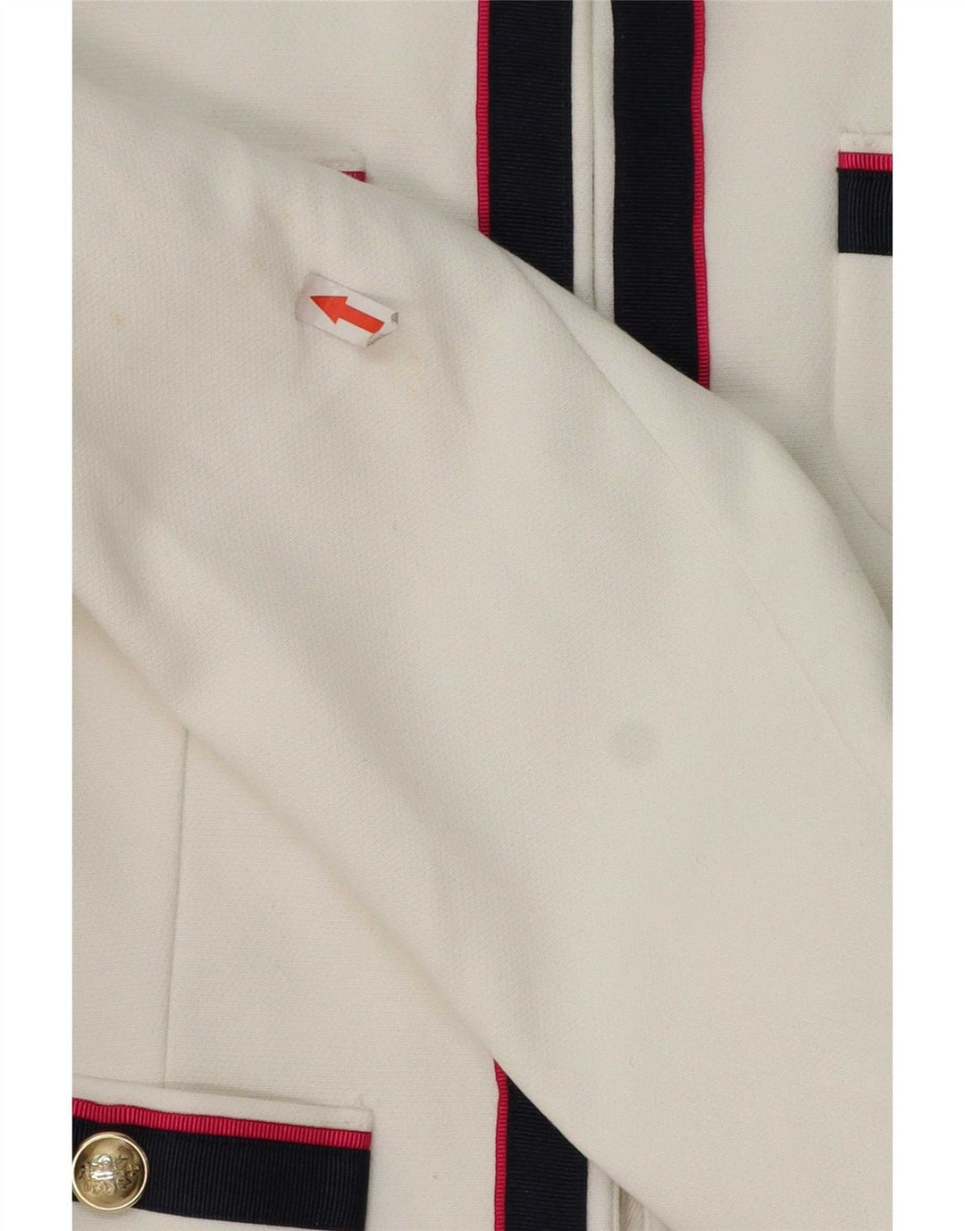 Zara Dame Blazer Jacket UK 10 Lille Hvid Stribet