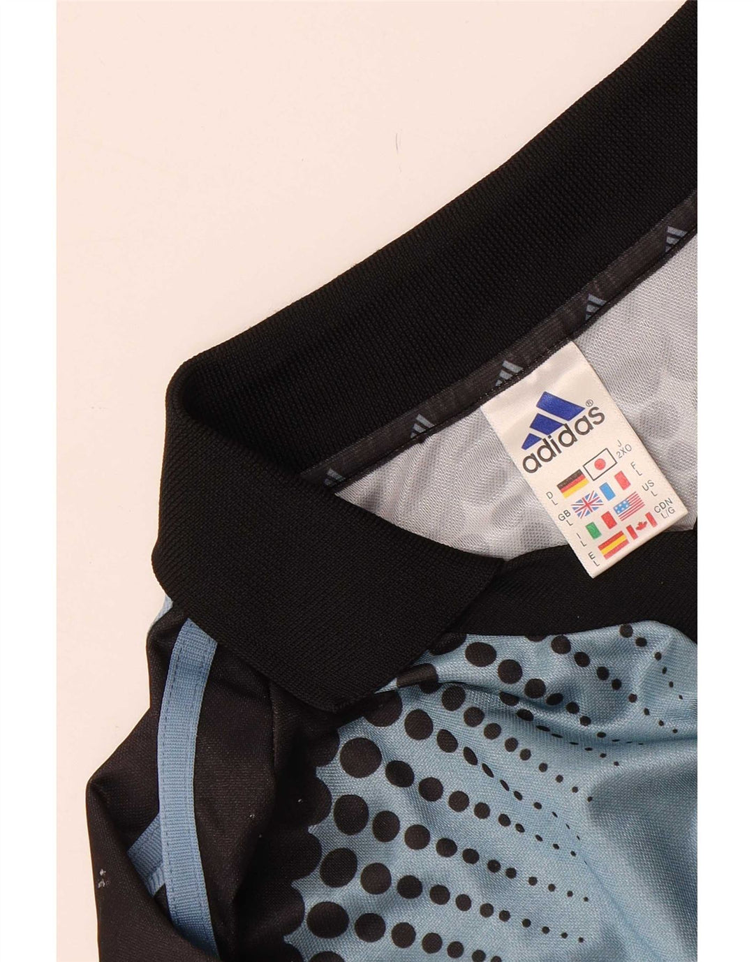 Adidas Herre Grafisk Top Langærmet Large Blue Colourblock Polyester
