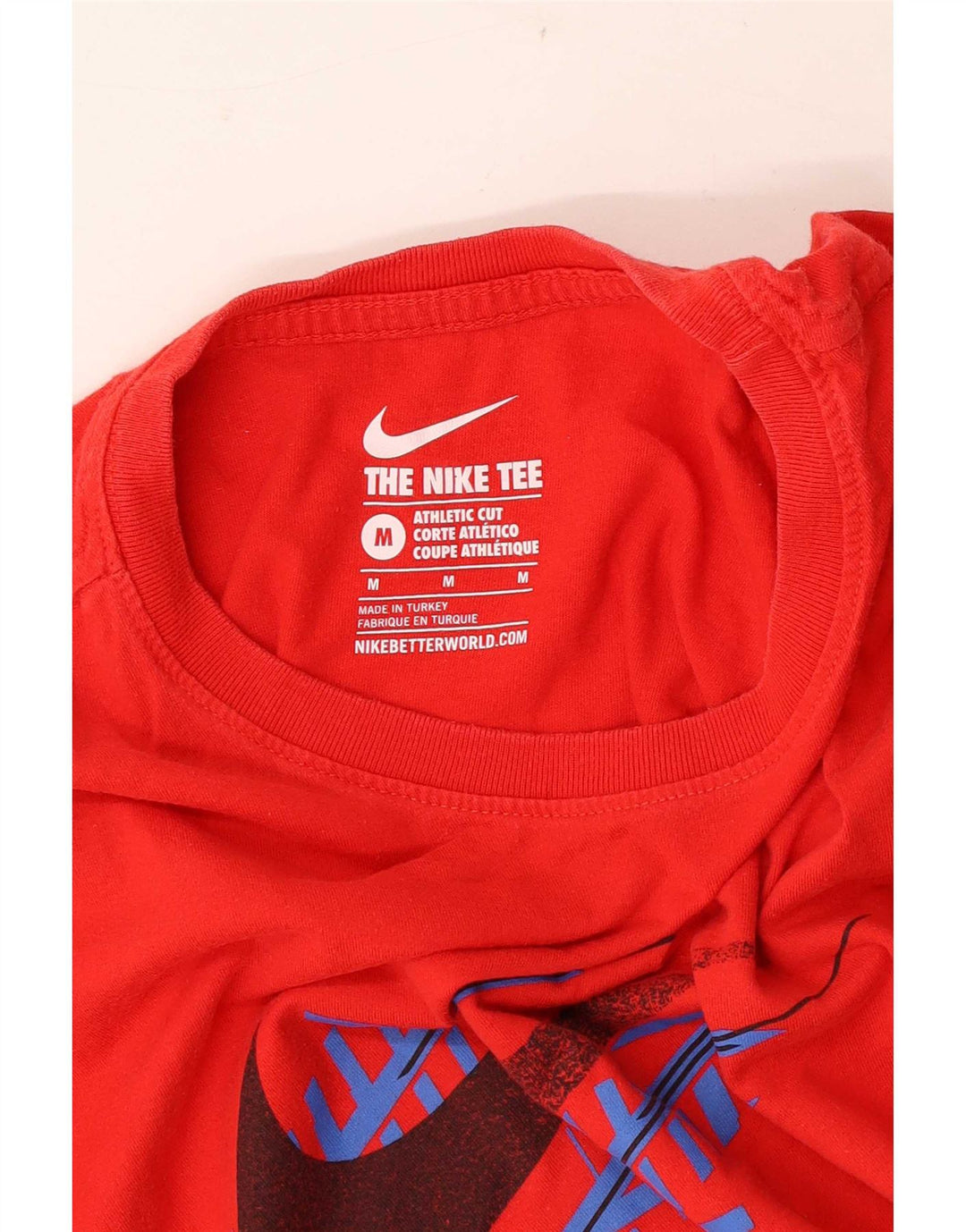 Nike Herre Athletic Cut Grafisk T-Shirt Top Medium Rød