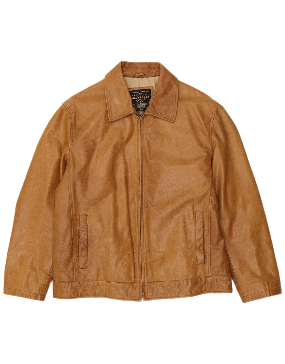 Mays & Rose Herre Læderjakke UK 42 XL Beige