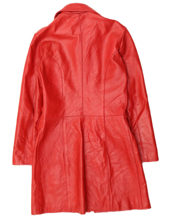 Vintage læderfrakke til kvinder UK 10 Lille rød