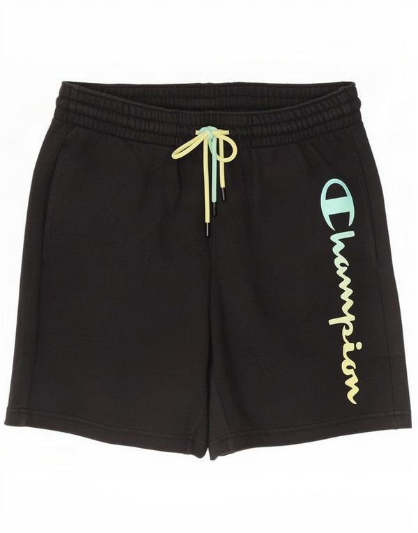Champion Mens Graphic Sport Shorts Small Black Cotton