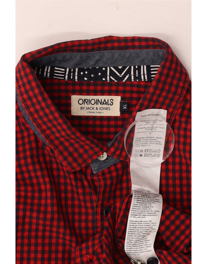 Jack & Jones Herreskjorte XL Rød Gingham Bomuld