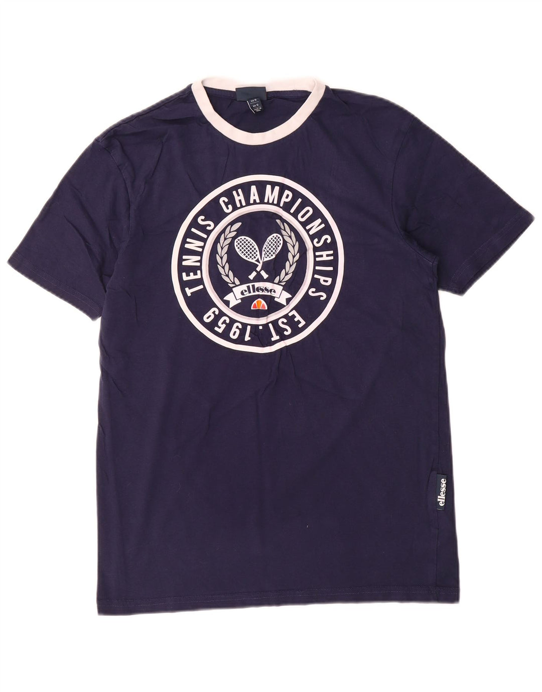 Ellesse Herre Regular Graphic T-Shirt Top Lille marineblå bomuld