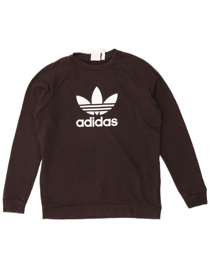 Adidas Grafisk Sweatshirt Jumper Medium Sort Bomuld