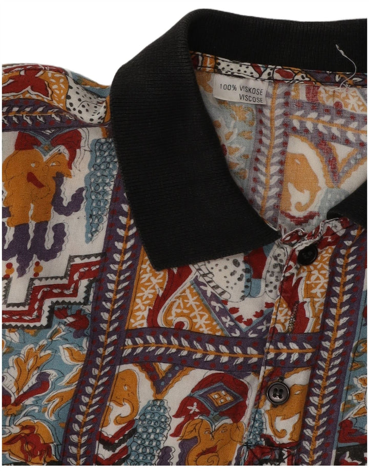 VINTAGE Mens Short Sleeve Pullover Shirt XL Multicoloured Patchwork