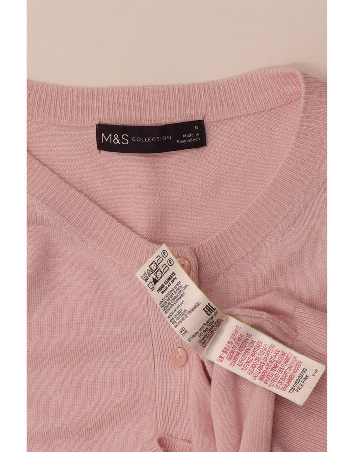 MARKS & SPENCER Dame cardigan sweater UK 8 Small Pink Viscose