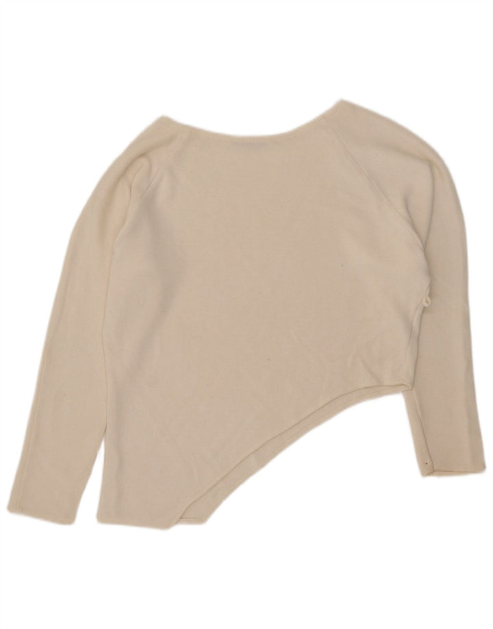 Zara Dame Oversized Asymmetrisk Top Langærmet UK 10 Small Off White