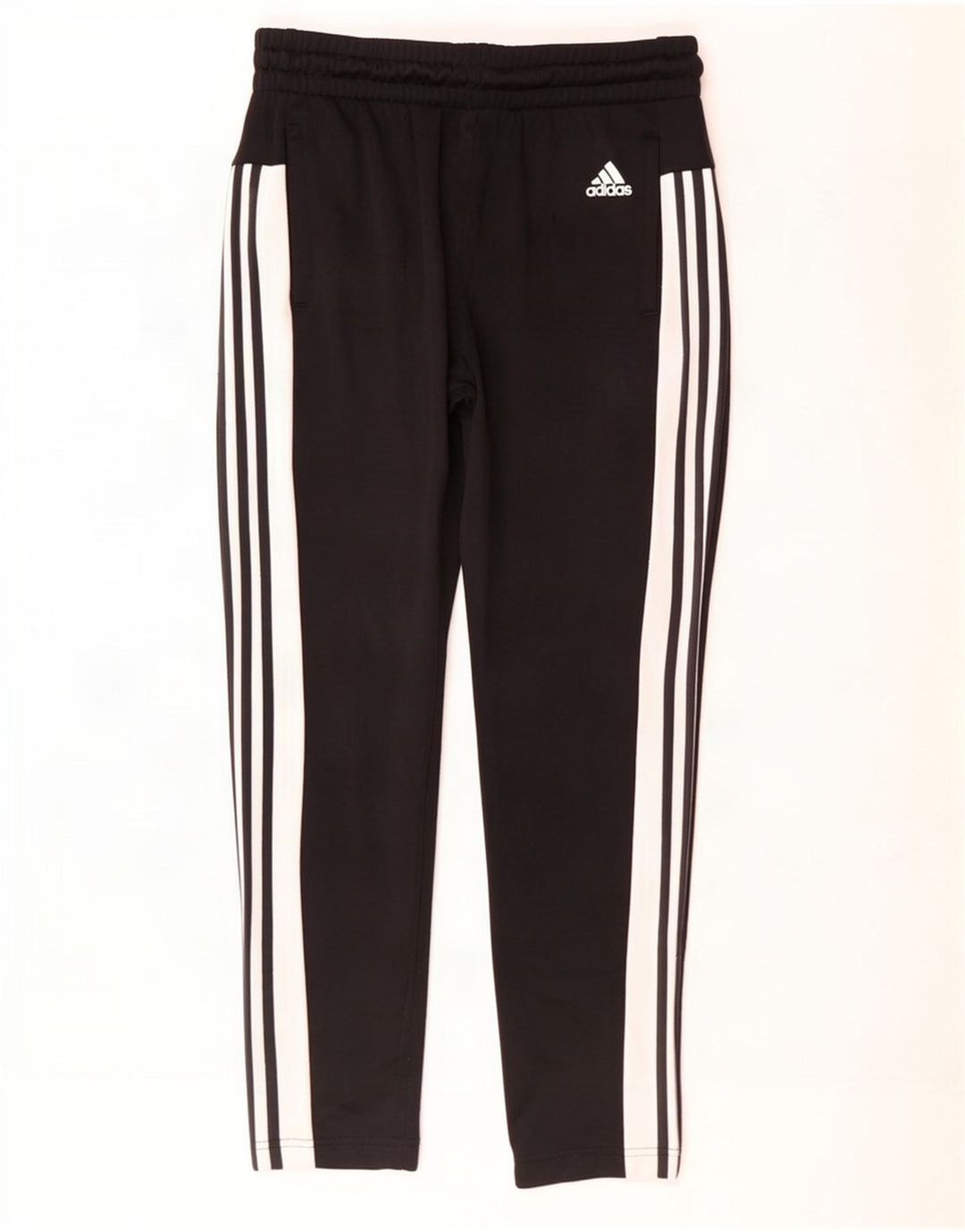 Adidas Womens Leggings UK 16/18 Large Black Colourblock Polyester