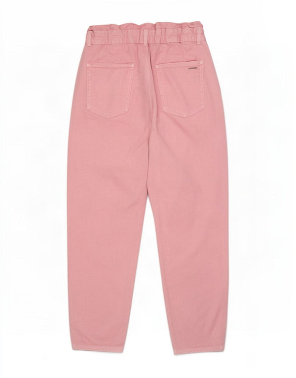 Zara Womens High Waist Cropped Trousers EU 40 Large W30 L25 Pink