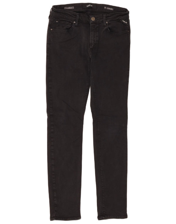 Replay Womens New Luz Skinny Jeans W31 L30 Sort