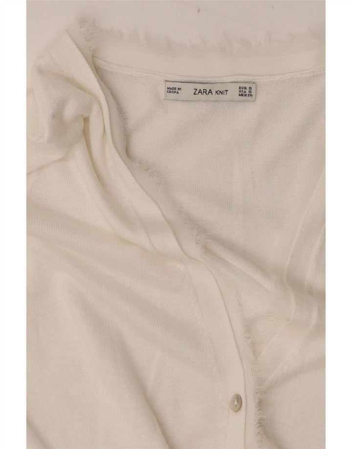Zara Dame Cardigan Sweater UK 10 Small White