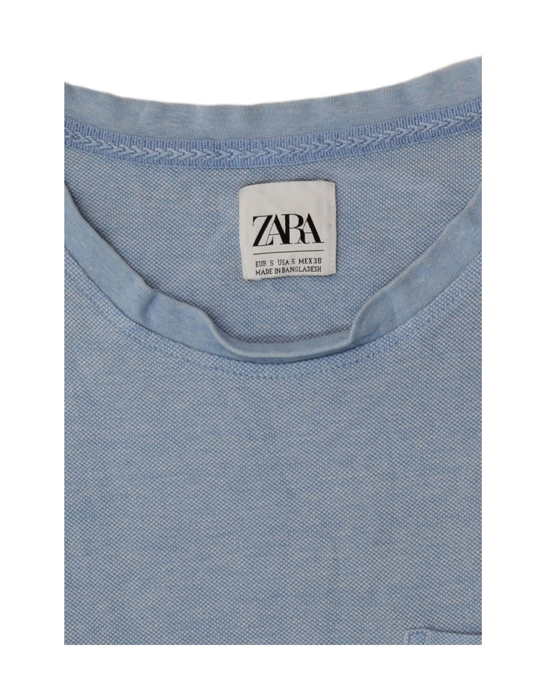 Zara Herre T-Shirt Top Lille Blå
