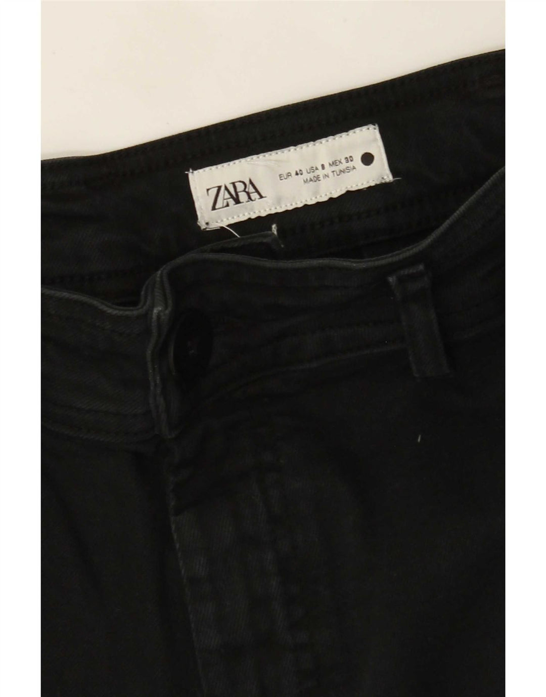 Zara Dame Jeans med brede ben EU 40 Medium W30 L28 Sort