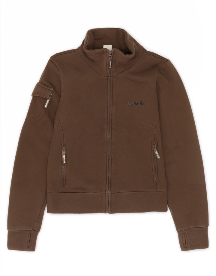 Bænk Dame Crop Grafisk træningsdragt Topjakke UK 12 Medium Khaki Bomuld