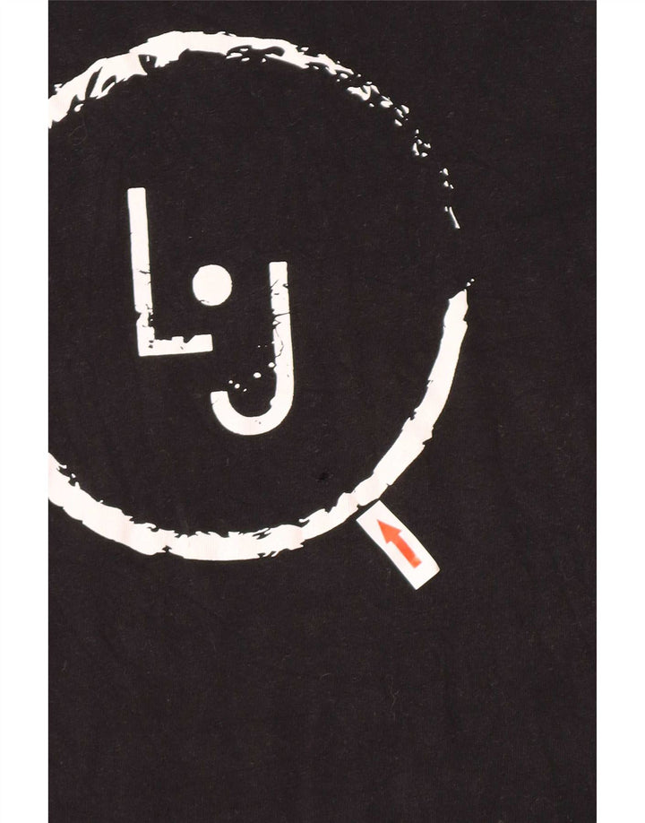 Liu Jo Herre grafisk T-shirt Top Lille sort bomuld