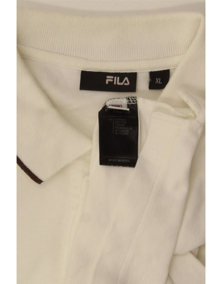 FILA Poloskjorte til mænd XL Hvid Bomuld