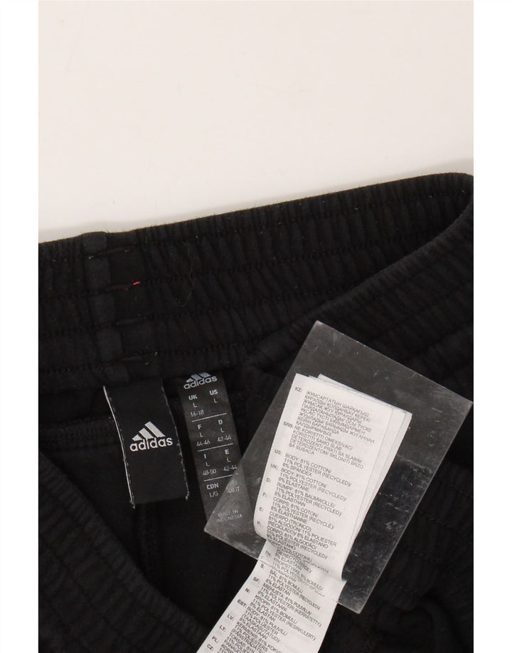 ADIDAS Træningsdragtsbukser til kvinder UK 16/18 Stor sort bomuld