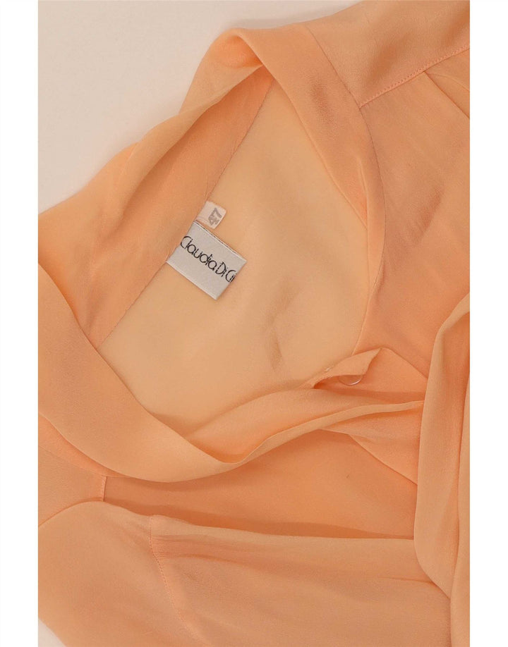 Vintage Dame Shirt Bluse IT 47 Large Orange