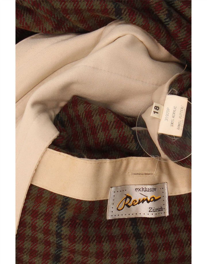 Vintage overfrakke til kvinder UK 18 XL Beige Akryl