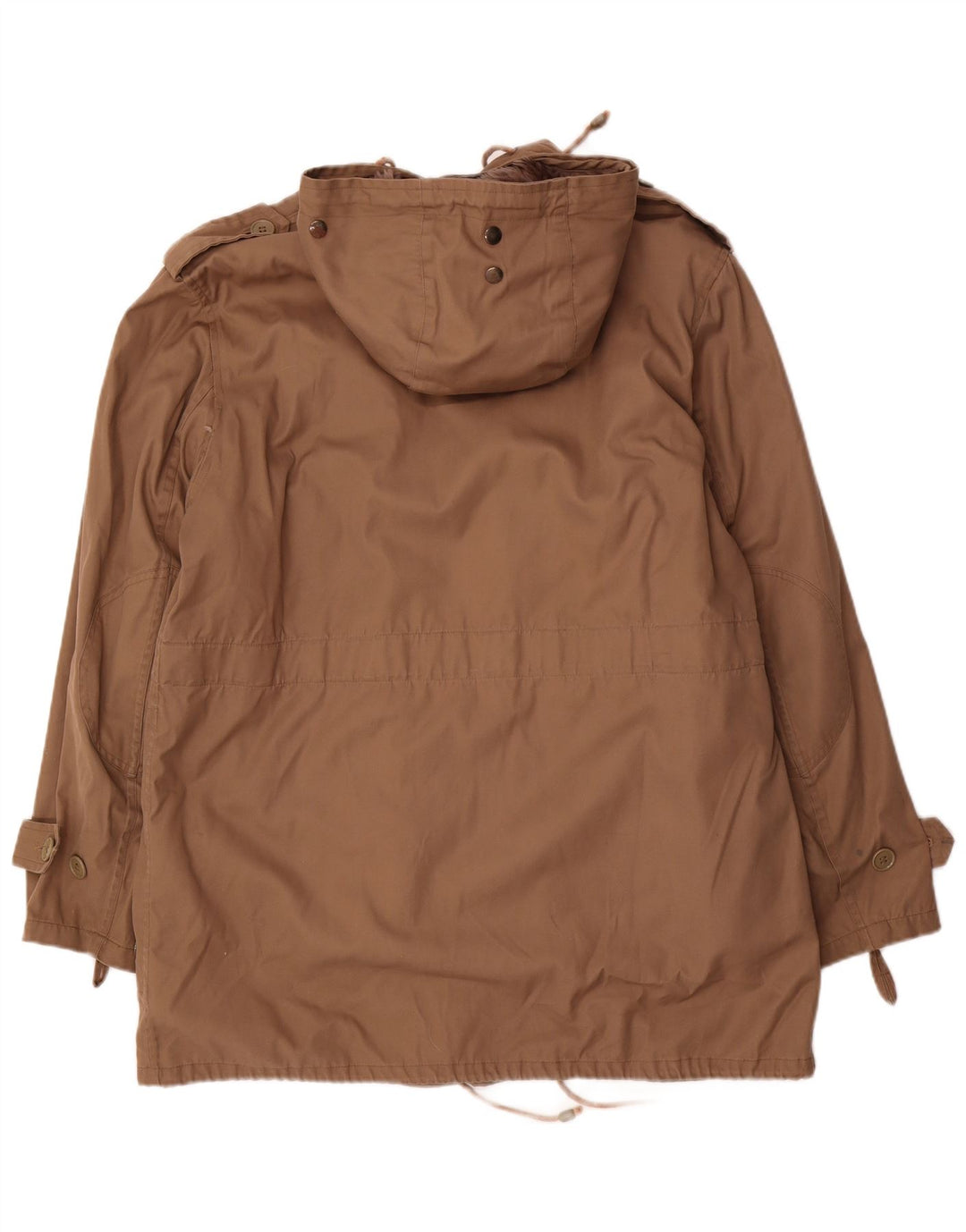 Vintage Militærjakke med hætte til mænd IT 52 XL Beige Polyester