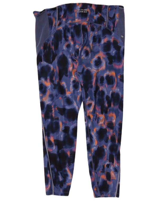 New Balance Dame Leggings UK 18 XL Navy Blue Tie Dye
