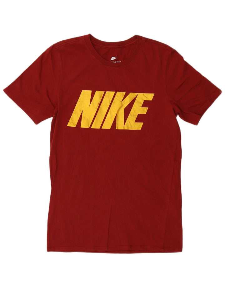 NIKE Grafisk T-shirt top til mænd, lille bordeaux bomuld