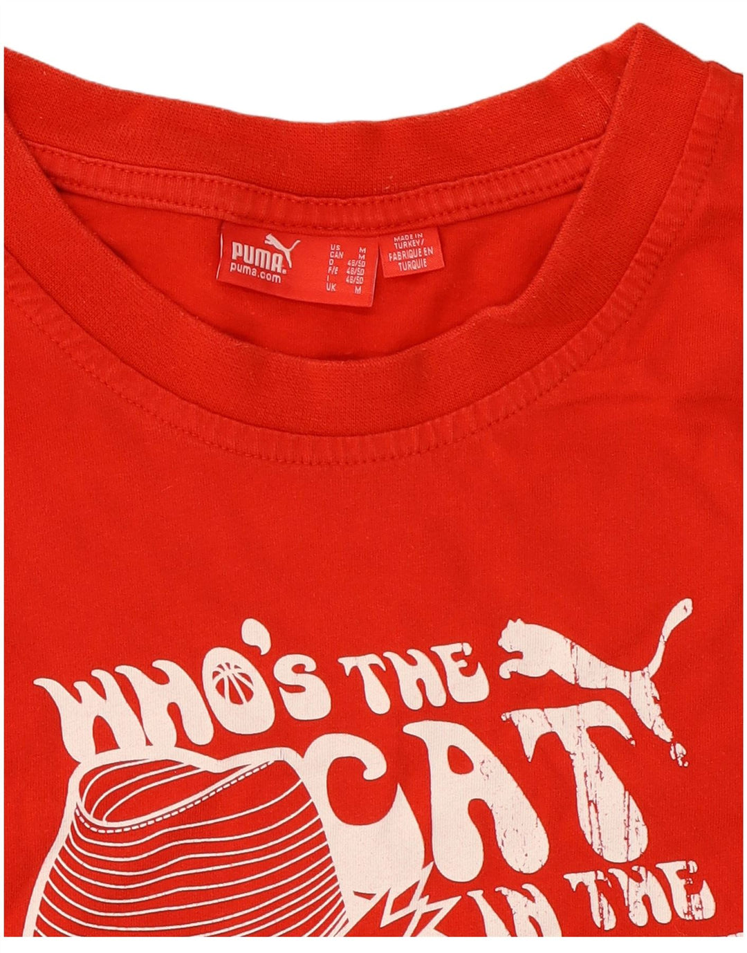 Puma Herre Grafisk T-Shirt Top Medium Rød