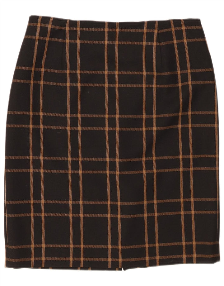 HOBBS lige nederdel til kvinder UK 12 Medium W30 Sort plaid