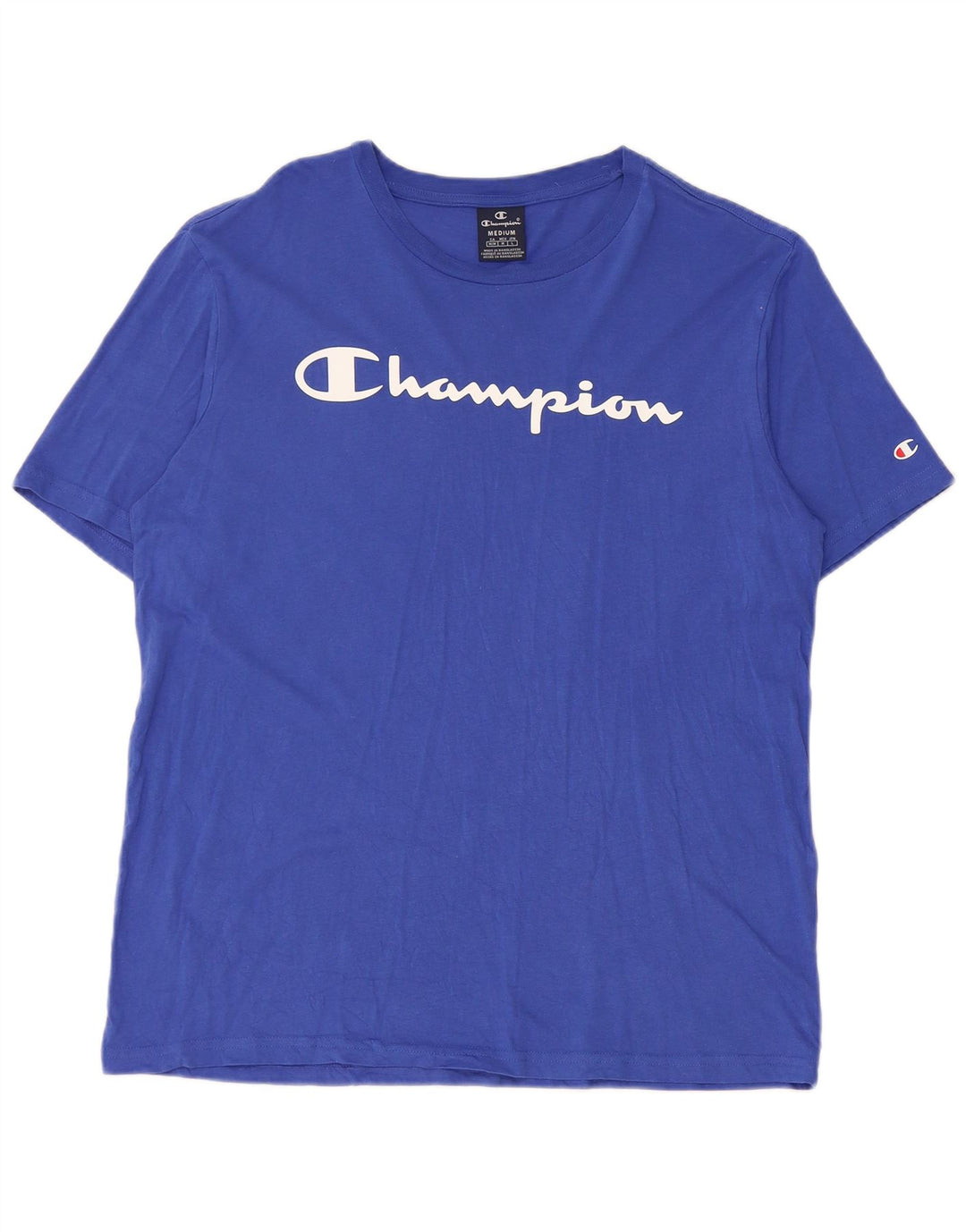 Champion Herre Grafisk T-Shirt Top Medium Blue