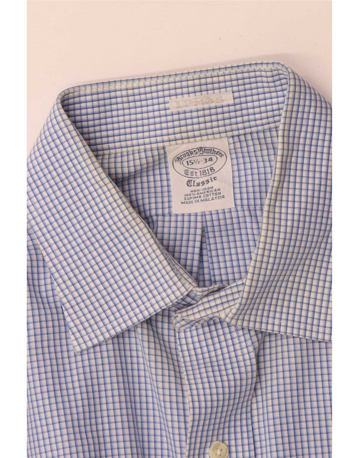 Brooks Brothers Herre Classic Fit skjorte størrelse 15 1/2 Medium Blue Gingham