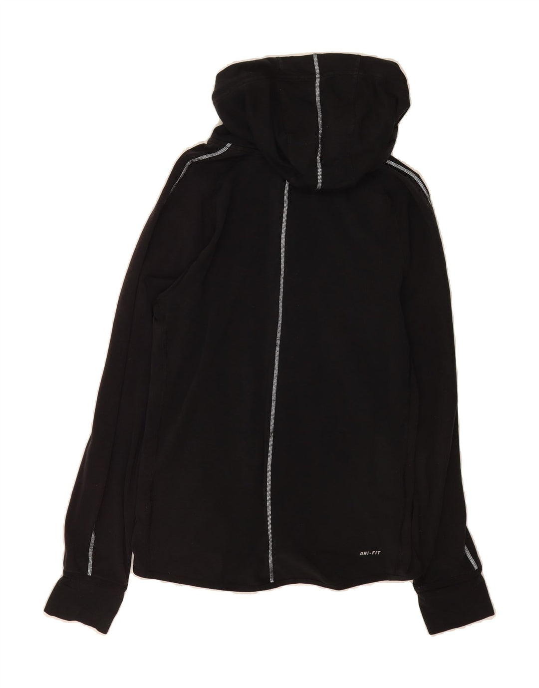 NIKE Womens Dri Fit Zip Hoodie Sweater UK 14 Medium Black Polyester Vintage Nike and Second-Hand Nike from Messina Hembry 