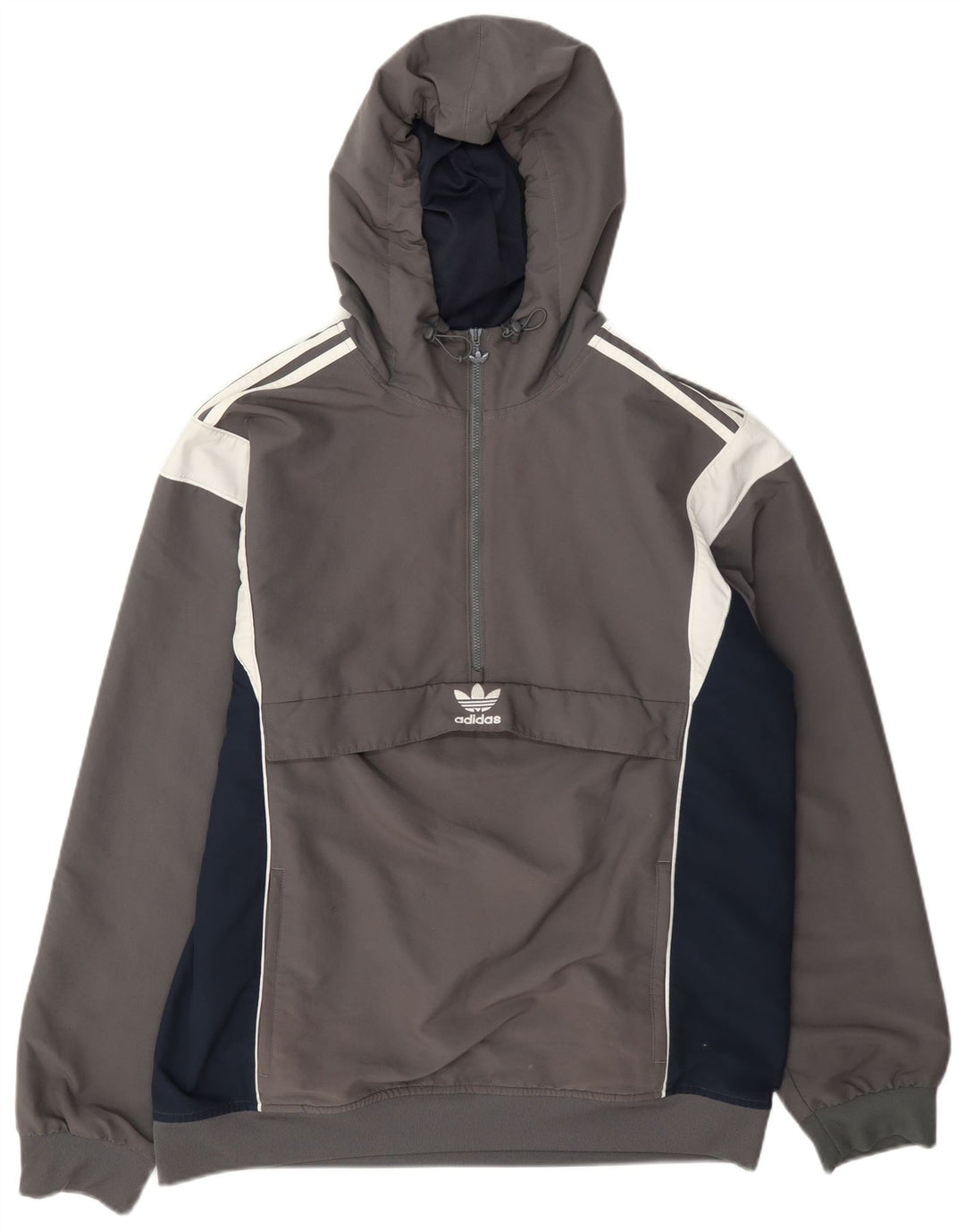 Adidas Herre Hætte Anorak træningsdragt Topjakke Stor Grå Colourblock
