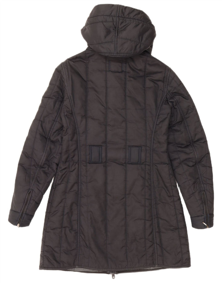 REFRIGIWEAR Dame hætte polstret frakke UK 14 medium marineblå polyamid