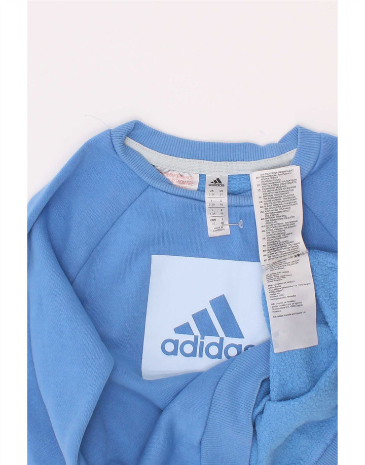 Adidas Boys Graphic Sweatshirt Jumper 2-3 år Blå Bomuld