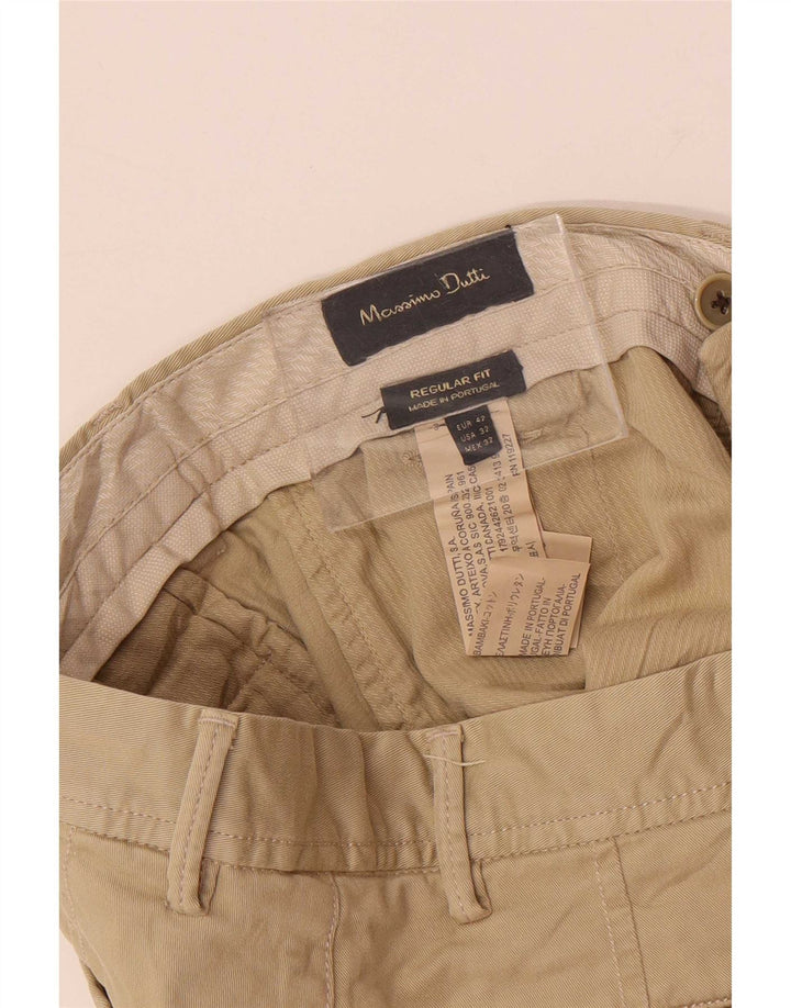 Massimo Dutti Herre Regular Fit Chinobukser EU 42 Large W32 L33 Beige