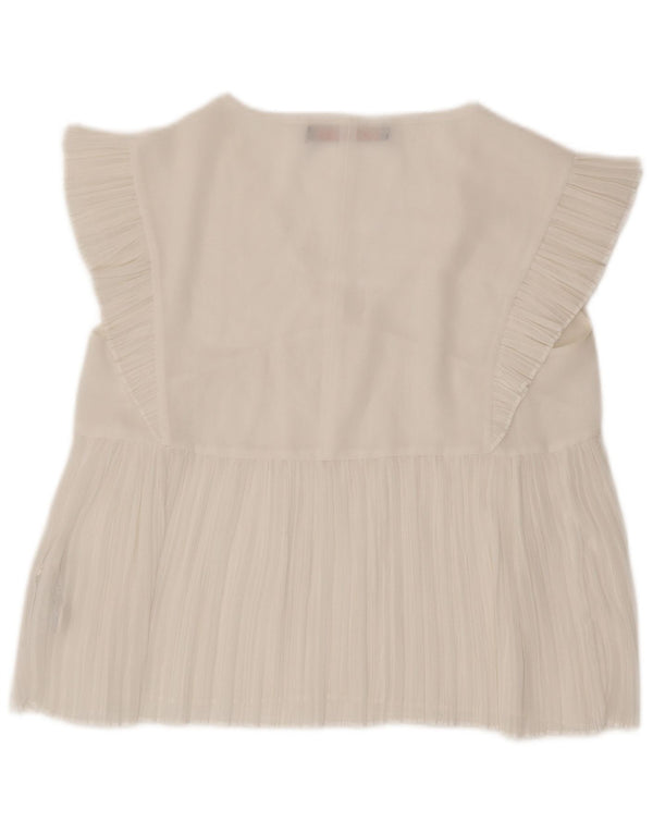 Zara Trafaluc Bluse Top UK 10 Small White Polyester