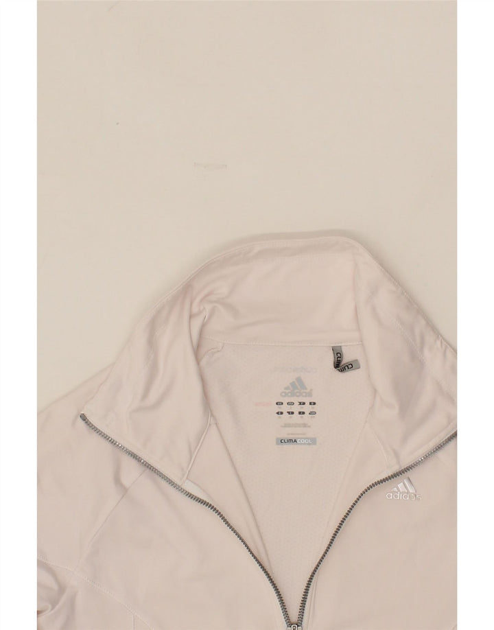 ADIDAS Womens Climacool Tracksuit Top Jacket UK 14 Medium White Polyester Vintage Adidas and Second-Hand Adidas from Messina Hembry 