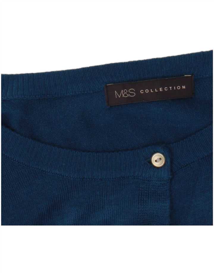 Marks & Spencer Dame Cardigan Sweater UK 18 XL Blå