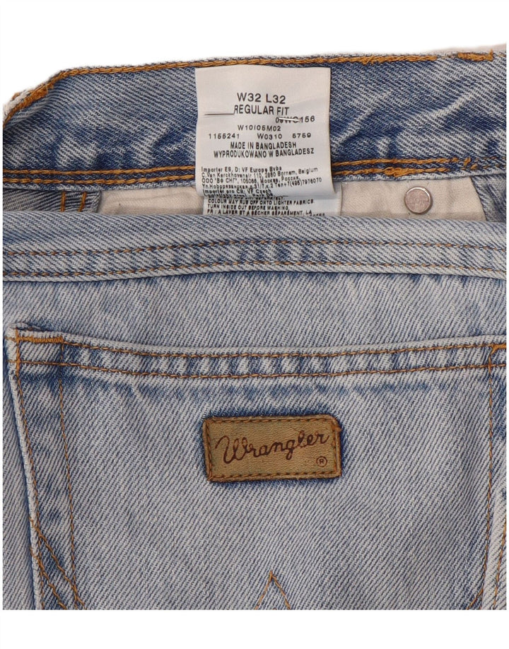 WRANGLER Herre Regular Fit Straight Jeans W32 L32 Blå Bomuld