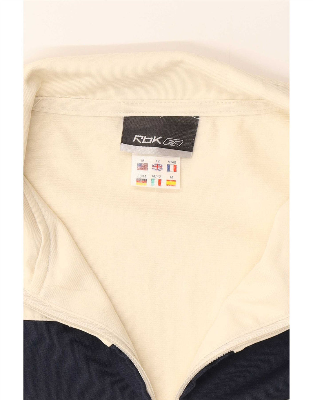 Reebok træningsdragt topjakke til kvinder UK 12 Medium Off White Colourblock