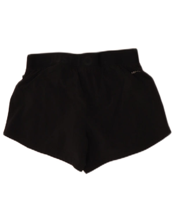 Nike Dri Fit grafiske sportsshorts til kvinder UK 6 XS sort polyester