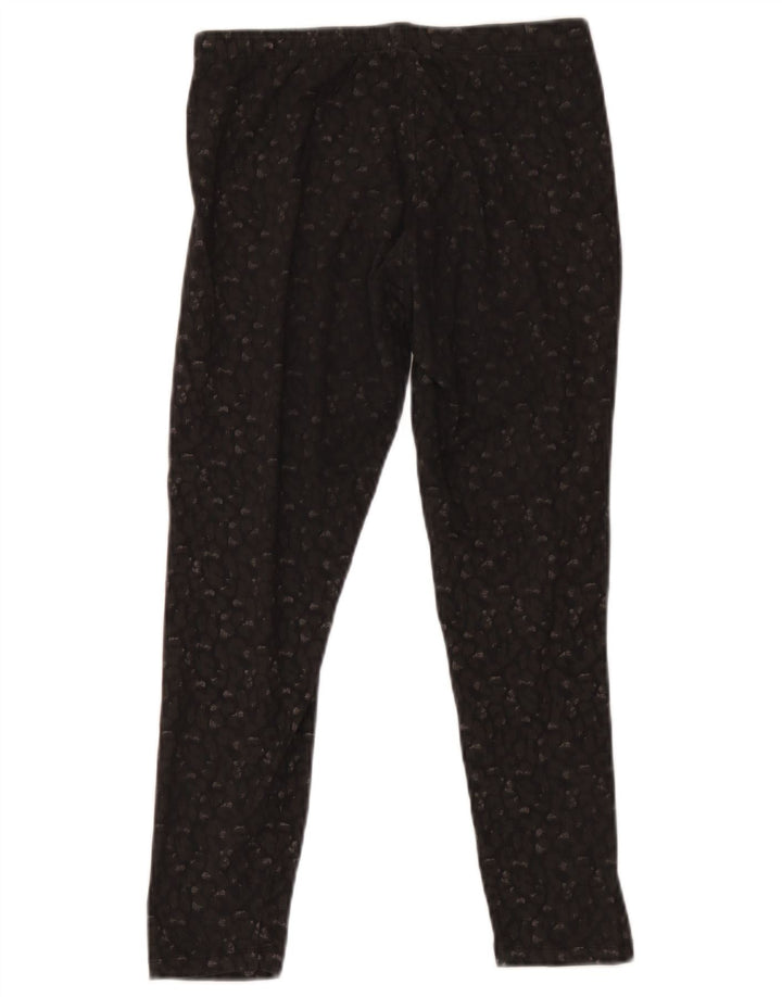 Fat Face Womens Crop Leggings UK 12 Mellem sort plettet bomuld