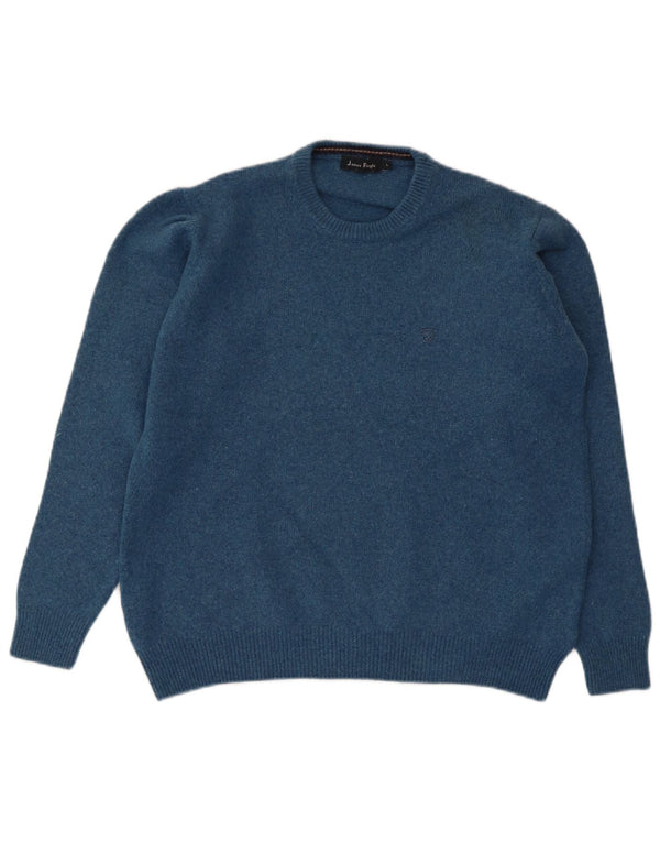 James Pringle Dame Regular Fit Crew Neck Jumper Sweater UK 16 Large Blue