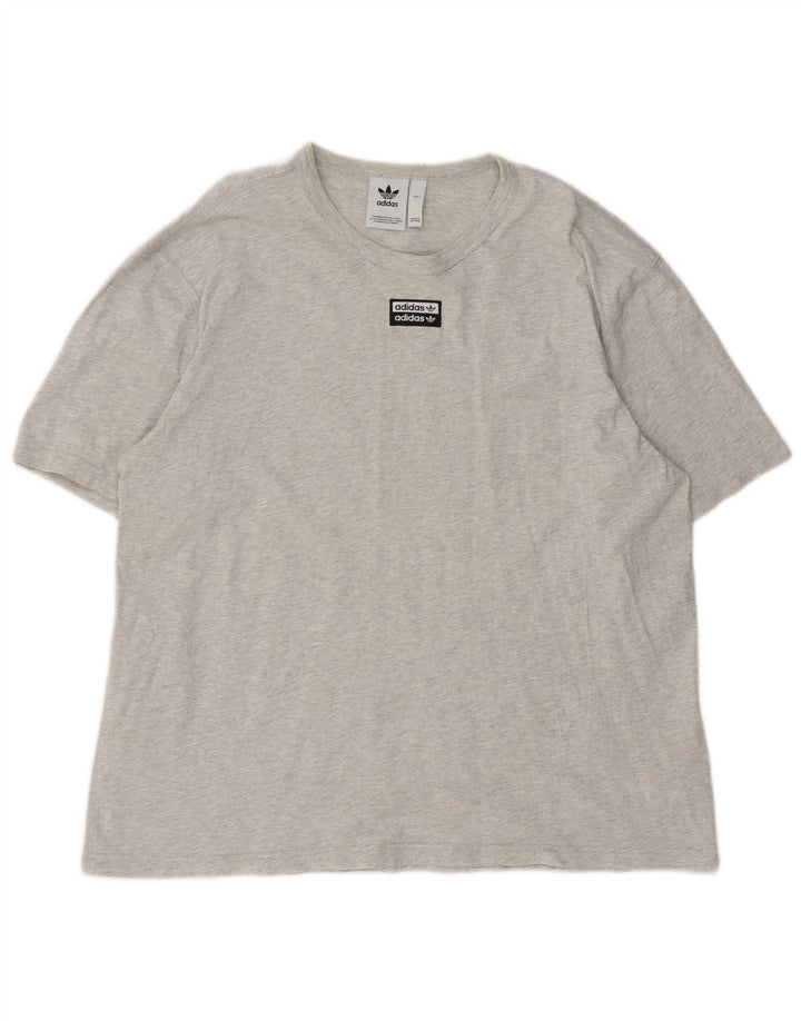 Adidas Herre T-Shirt Top Stor Grå Flecked Bomuld
