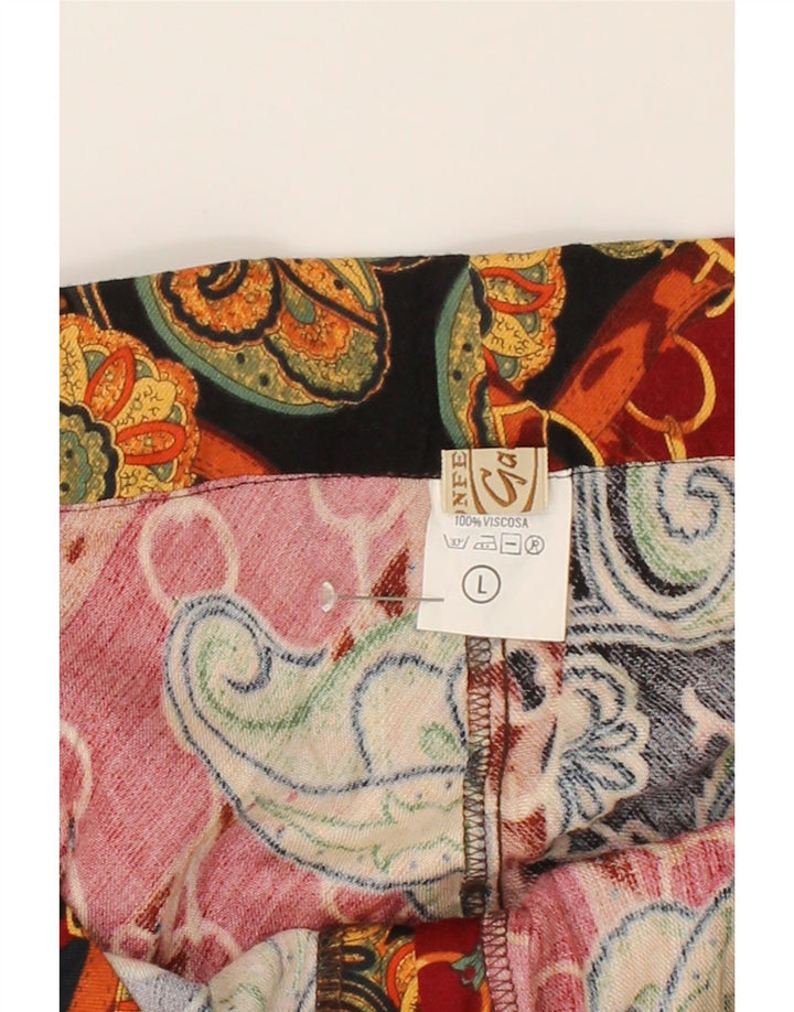 VINTAGE Womens Flared Skirt Large W36 Red Paisley Viscose Vintage Vintage and Second-Hand Vintage from Messina Hembry 