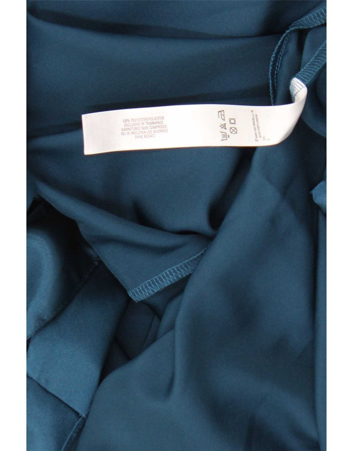 Marks & Spencer Dame Robe Maxi Dress UK 8/10 Small Blue Polyester