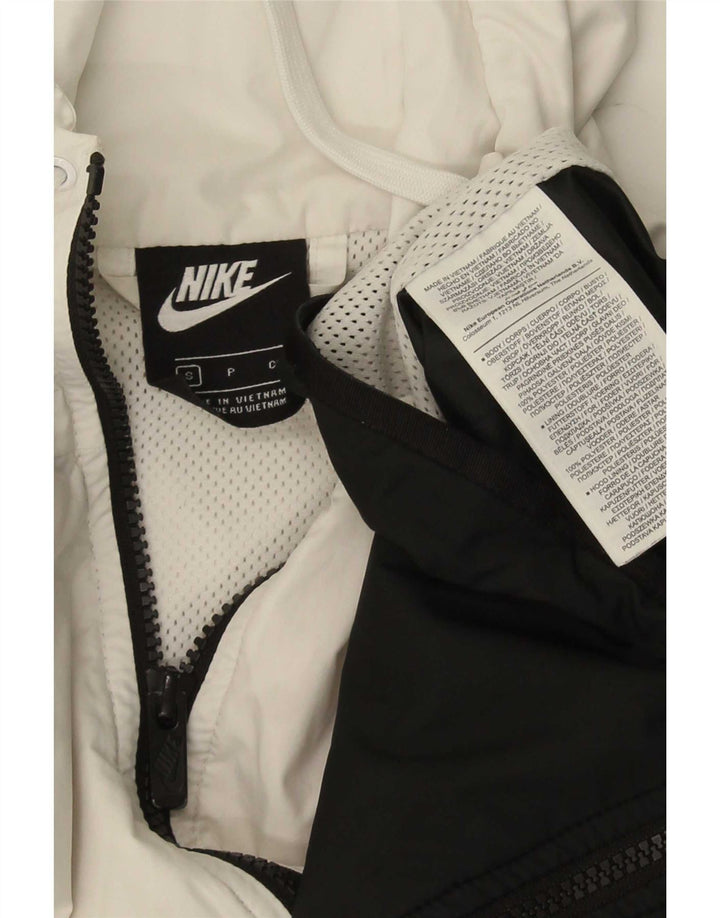 Nike Regnjakke med hætte til mænd UK 36 Small White Colourblock